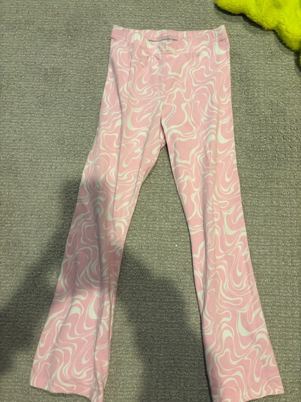 Old Navy Pink and White Swirl Flare Leggings